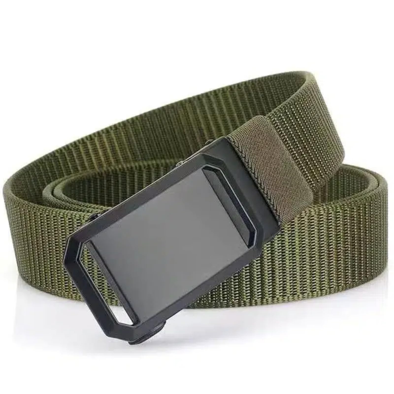 Nylon Canvas Belt with Metal Buckle, Auto Lock, Casual or Formal Style for Work & Casual, Multifunctional Belt for Men and Women (Color - Black/Grey/Army Green | Waist up to 40 inches)-image-24
