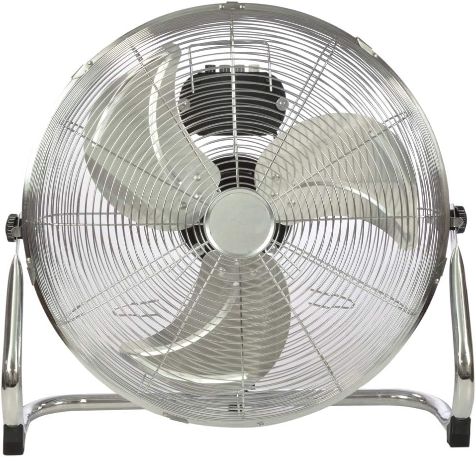 Commercial Portable Velocity Chrome Floor Electric Fan 3 Speed Metal 16" 18" 20" (18 inches Fan)