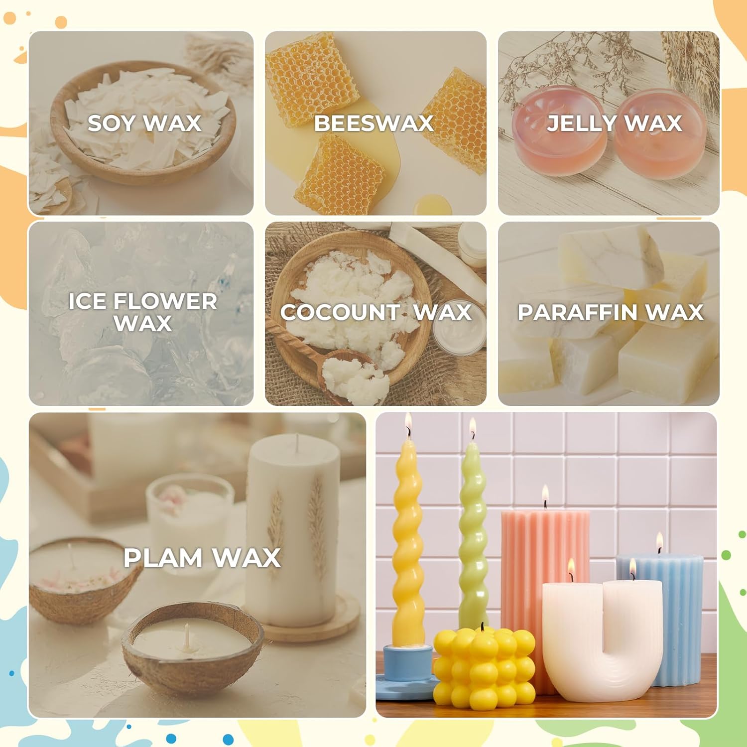 YRYM HT Candle Dye - 32 Oil-Based Liquid Candle Color Dye for Soy Wax,(10Ml/Bottle) High-Concentrated Candle Making Supplies Sets,Vivid,Safe & Natural Candle Wax Dyes for DIY Projects