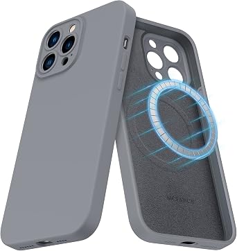 Magnetic for iPhone 13 Pro Case, Compatible with MagSafe, [Full Camera Protection] Anti-Scratch Microfiber Lining Phone Case, 6.1" 2021, Grey