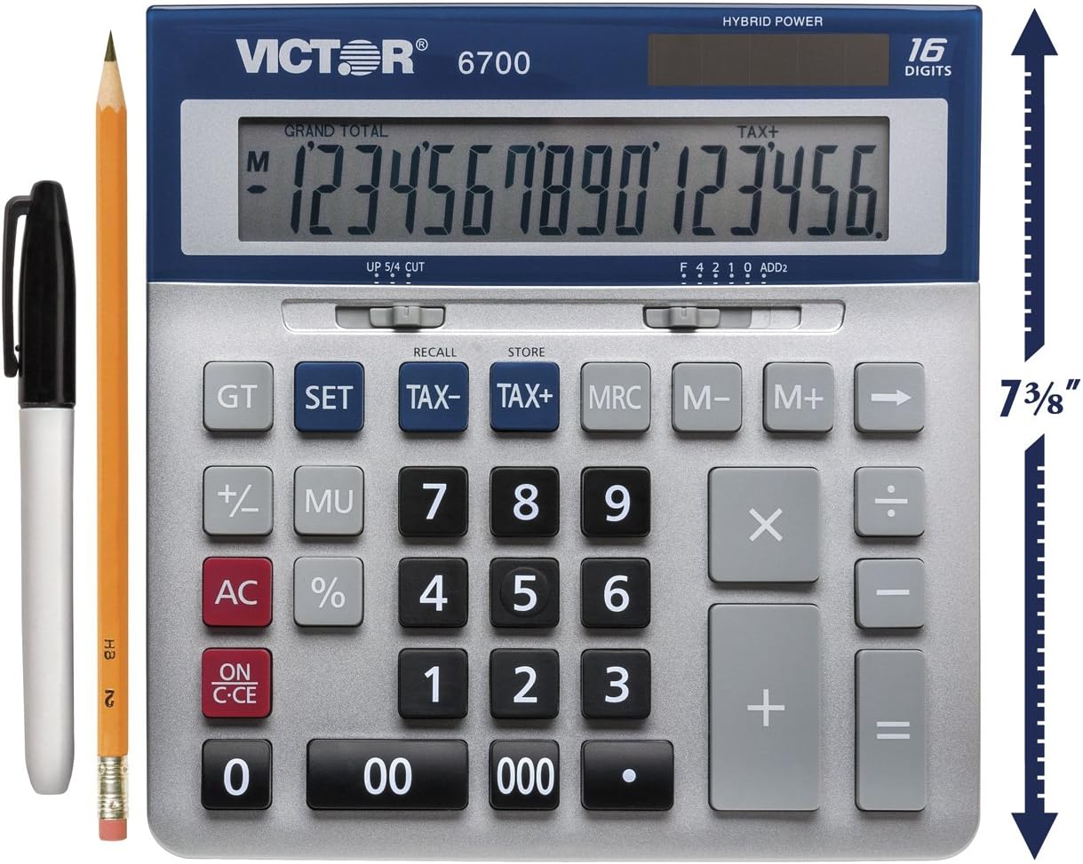 6700 Large Desktop Calculator, 16-Digit LCD