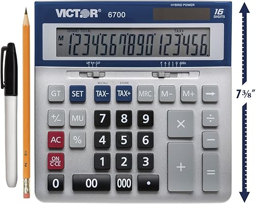 Victor Calculadora de escritorio grande 6700, LCD de 16 dígitos