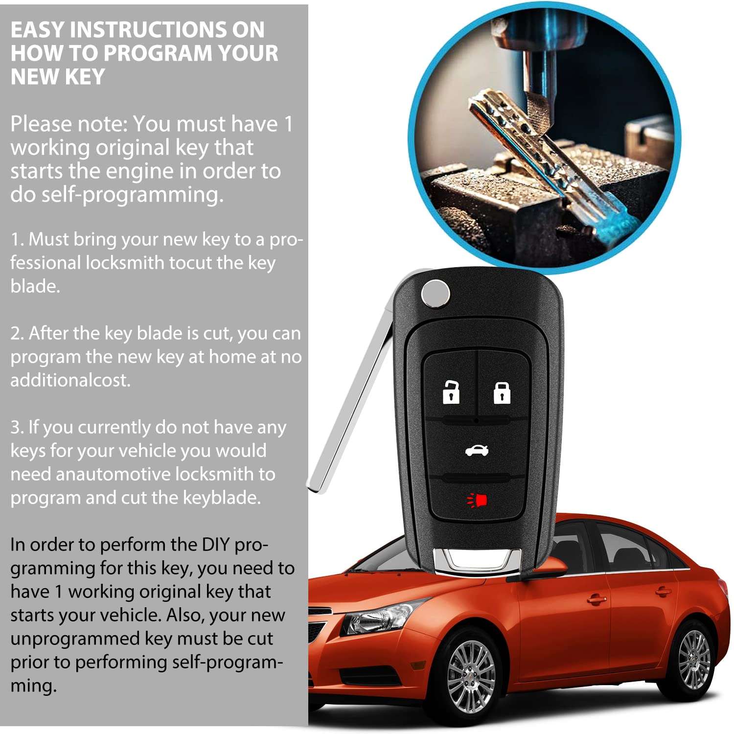 For 2010 2011 2012 2013 2014 2015 2016 Chevrolet Cruze Keyless - Foto 8