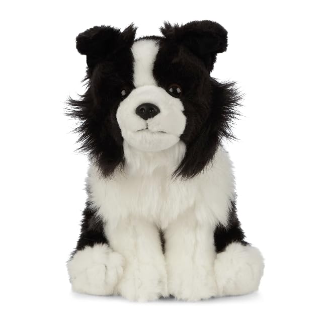 Living Nature Border Collie, Peluche de Perro Suave y Realista, Felpa Ecológica Naturli, 20cm