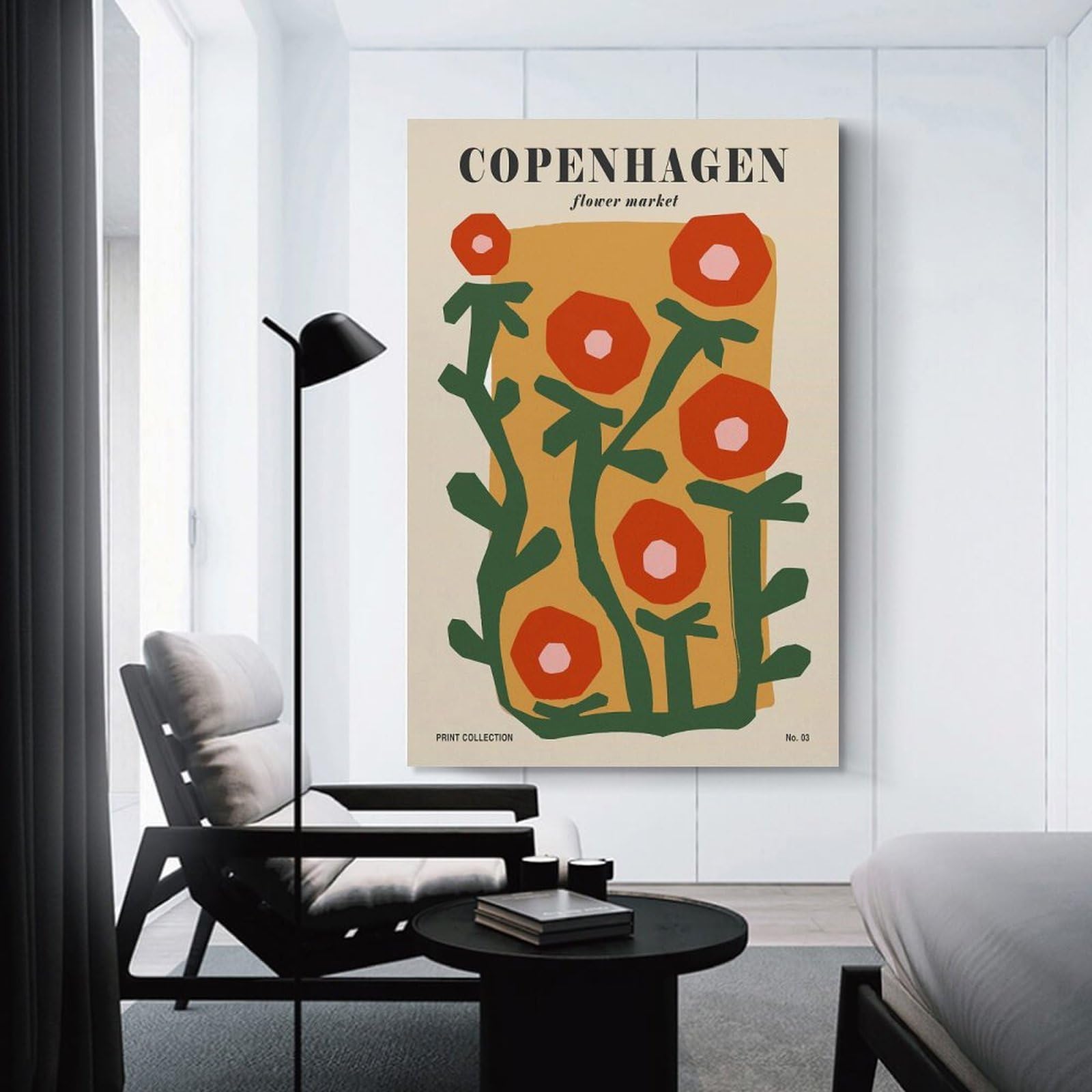 Junmoney Canvas Art Print Copenhagen Flower Market Art Print, 08x12inch(20x30cm), for Gallery Wall Layouts in Home Or Office, A Versatile Canvas Print for Layering