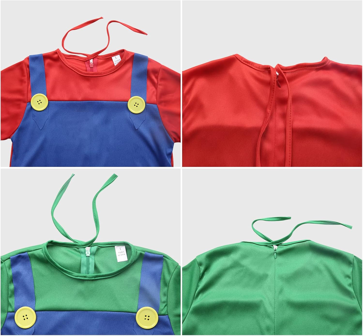 Vista 6 de Disfraz de fontanero de Halloween de Super Brothers, overol de cosplay con sombrero, guantes de bigote