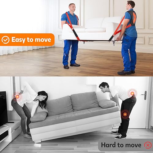 Miniatura 6 de Correas móviles de elevación para muebles pesados sistema de elevación y movimiento para 2 personas mover muebles, electrodomésticos y objetos