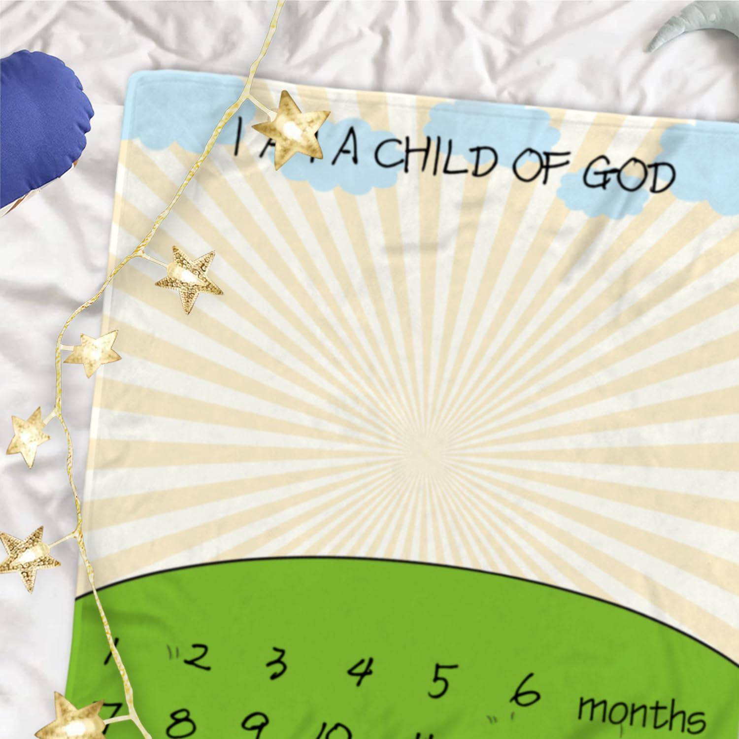 Sunshine Baby Milestone Blanket Baby Month Blanket for Neborn First Year Calendar Growth Chart 48''x48'' YUNBTQY038