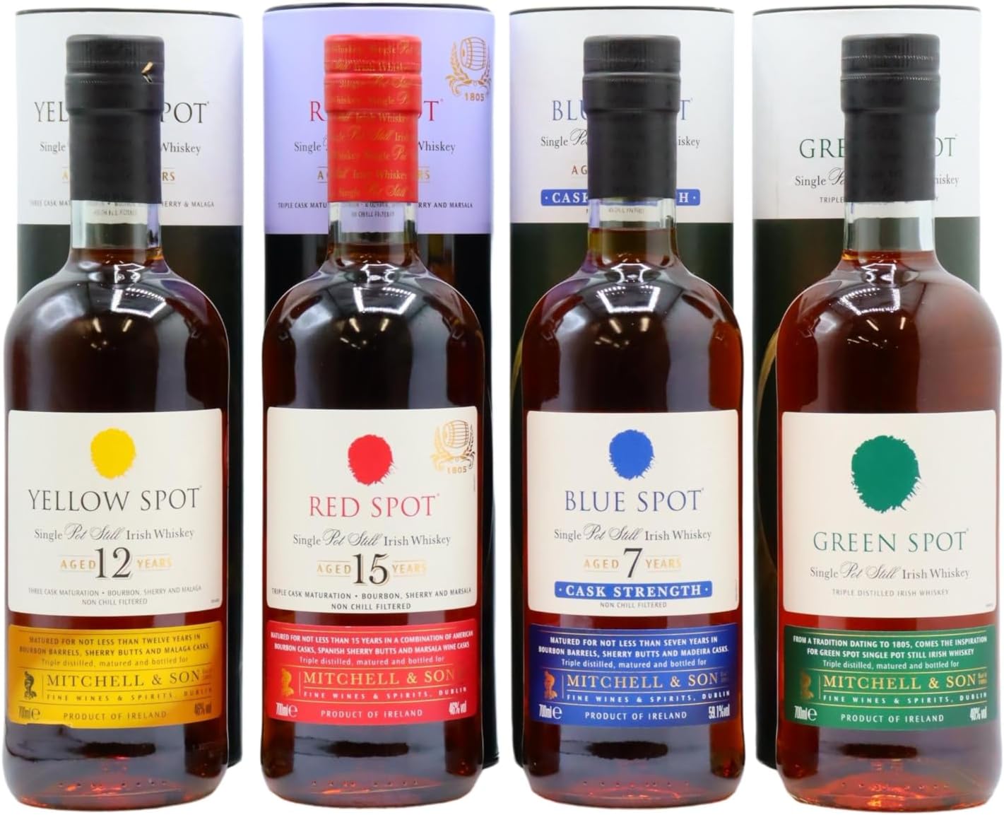 Irish Spot - Collection Bundle 4 x 70cl - Whiskey 70cl x 4 40% ABV
