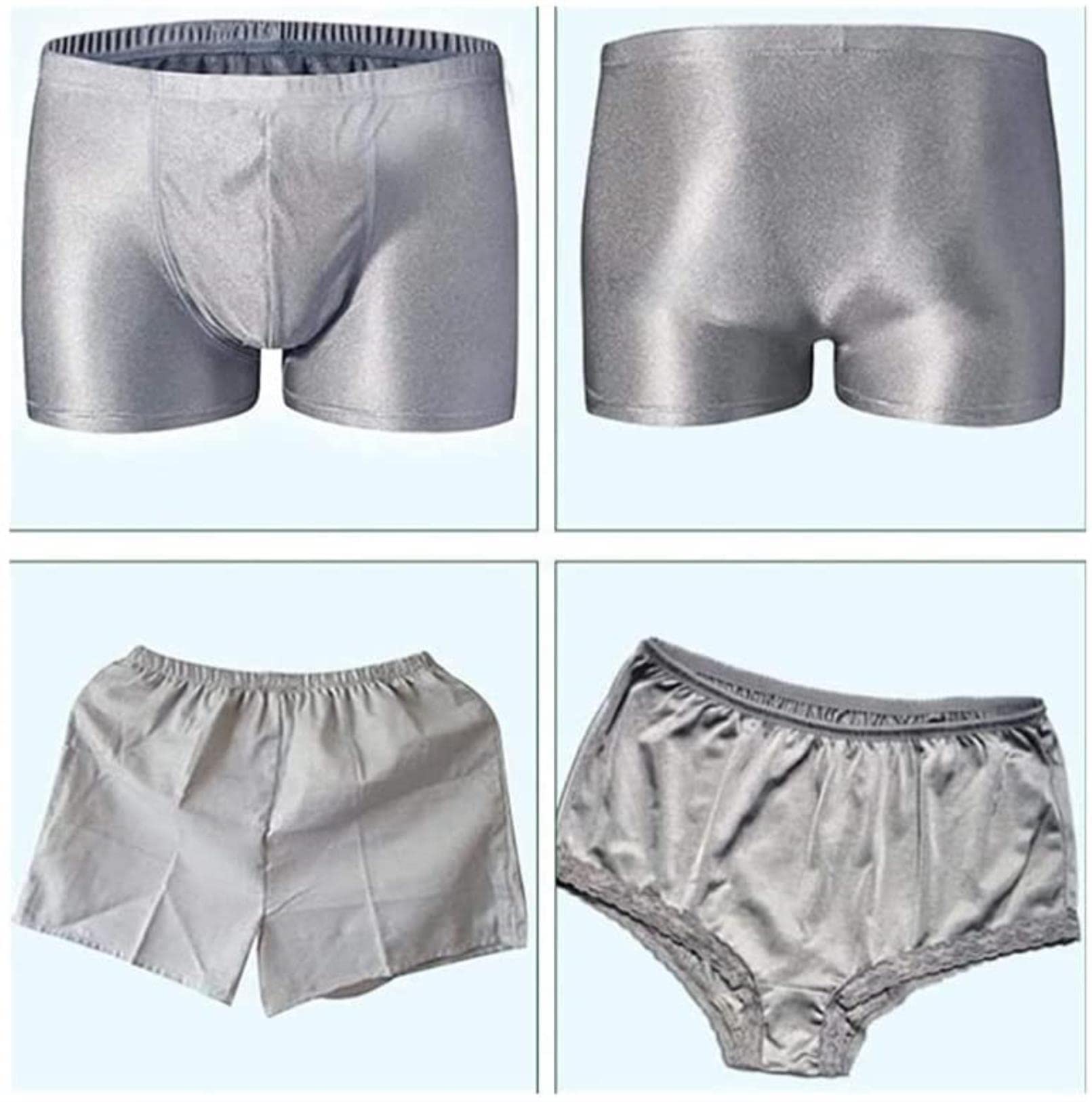 Emf Strahlungsschutz Unterwäsche Männer Und Frauen 100% Silberfaser Anti-strahlungs-Shorts Vertikales Slip(Size:XXX-Large,Color:Mann)