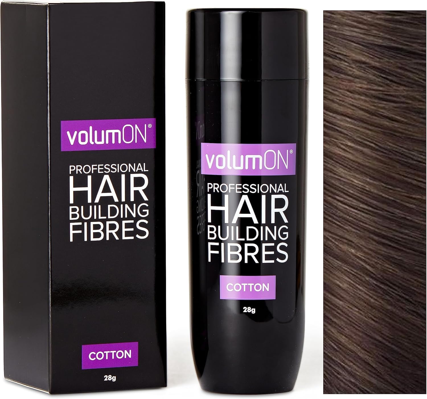 Volumon Professional Hair Building Fibres- Hair Loss Concealer- COTTON- 28g- Get Upto 30 Uses- CHOOSE FROM 8 HAIR SHADES COLOURS (Medium Brown)
