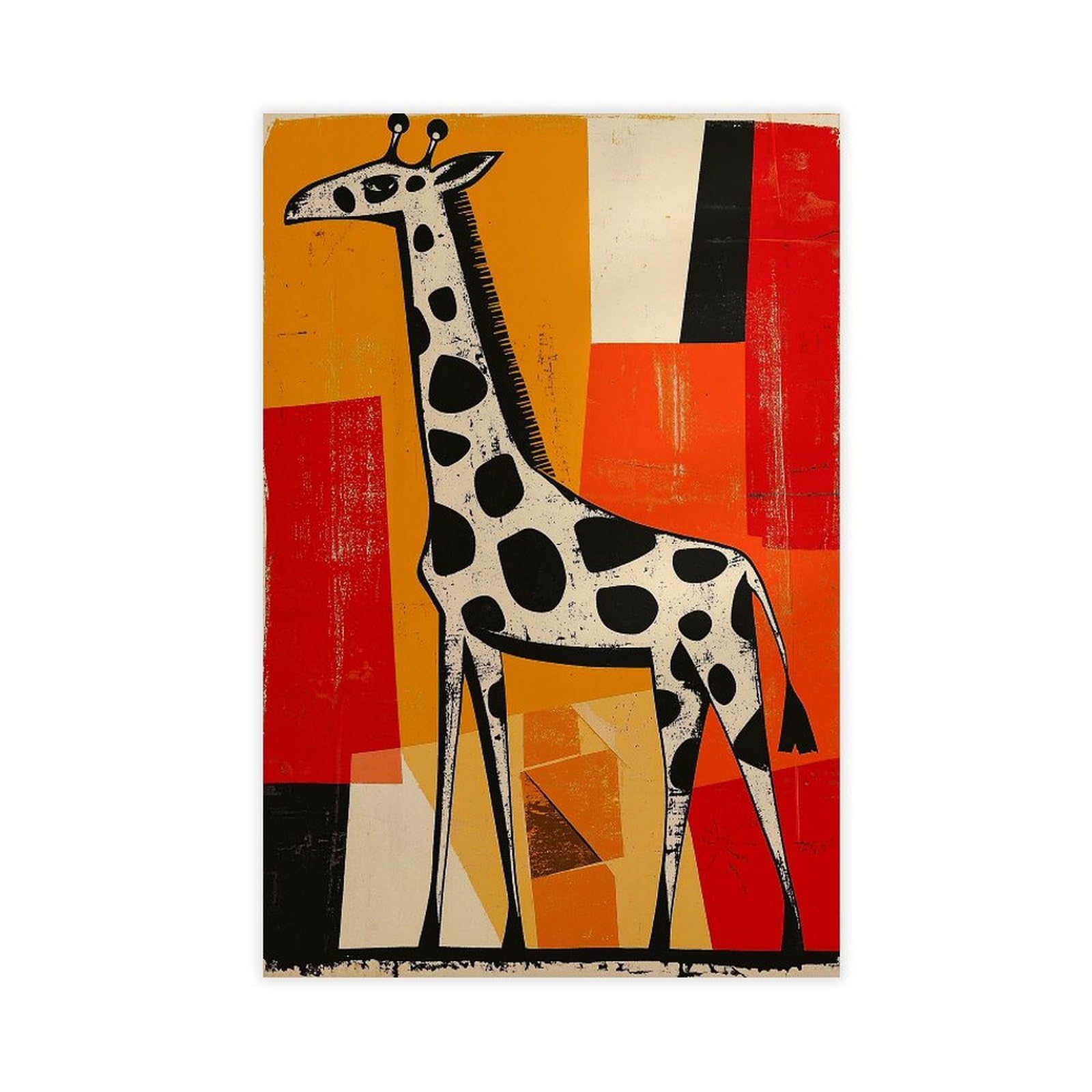 Bareronor Giraffe Abstract Canvas Poster Bedroom Decor Landscape Office Room Decor Gift 24" L X 36" W
