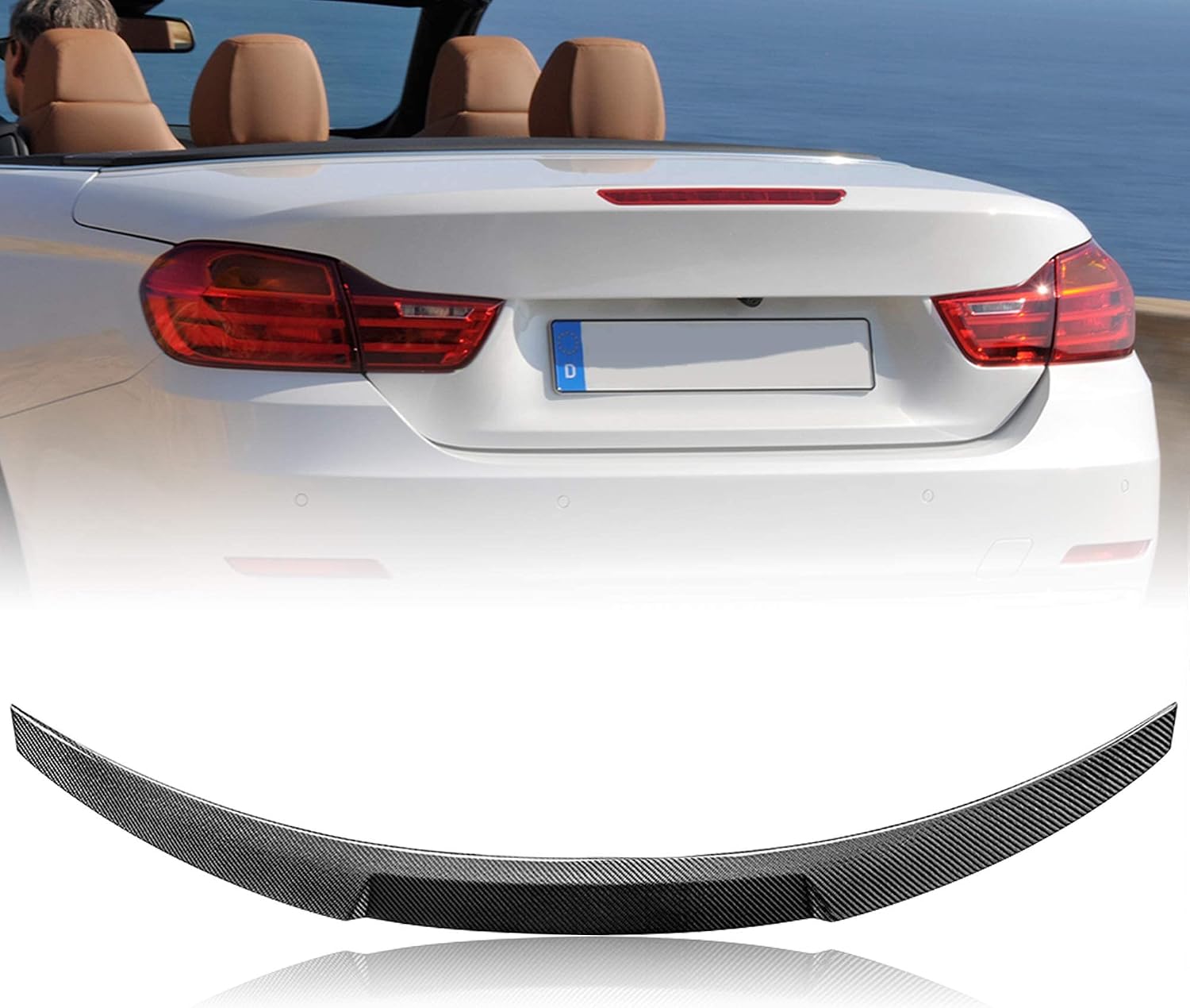 Real Carbon Fiber Spoiler Compatible with BMW 4 Series F33 Convertible F83 M4 Trunk Spoiler 2014-2020