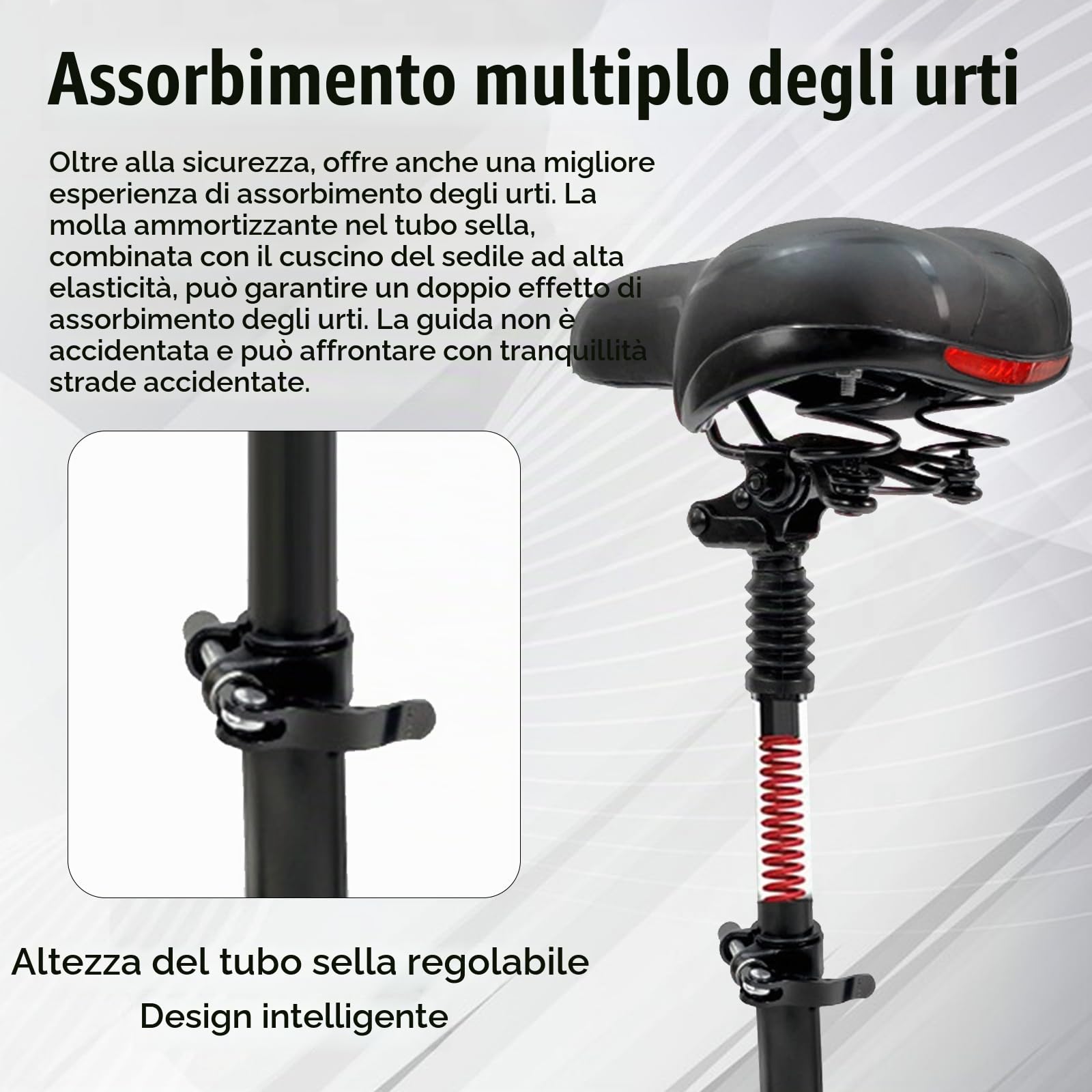 Sedile Per Monopattino Elettrico, Cuscino Ammortizzante Per Monopattino Elettrico ZT3Pro Sedile Per Monopattino Regolabile in Altezza da 45 a 65 cm Monopattino Per Adulti Per Ciclismo a Lunga Distanza