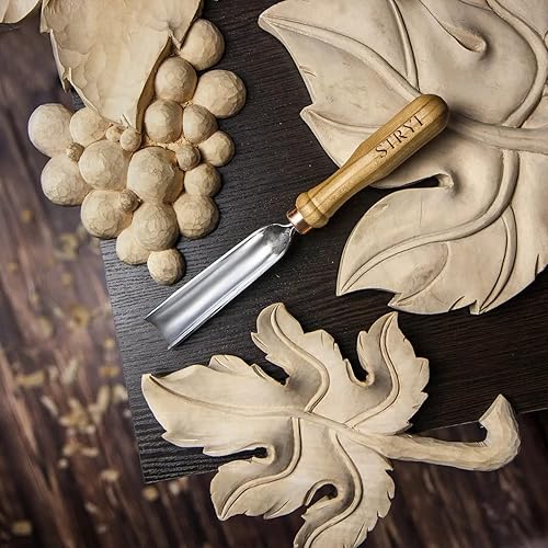 Miniatura 3 de Stryi G825 - Guanga de tallado de madera, hoja de 1 pulgada de ancho, cincel semiredondo, guangas básicas para tallado de madera, guanga para