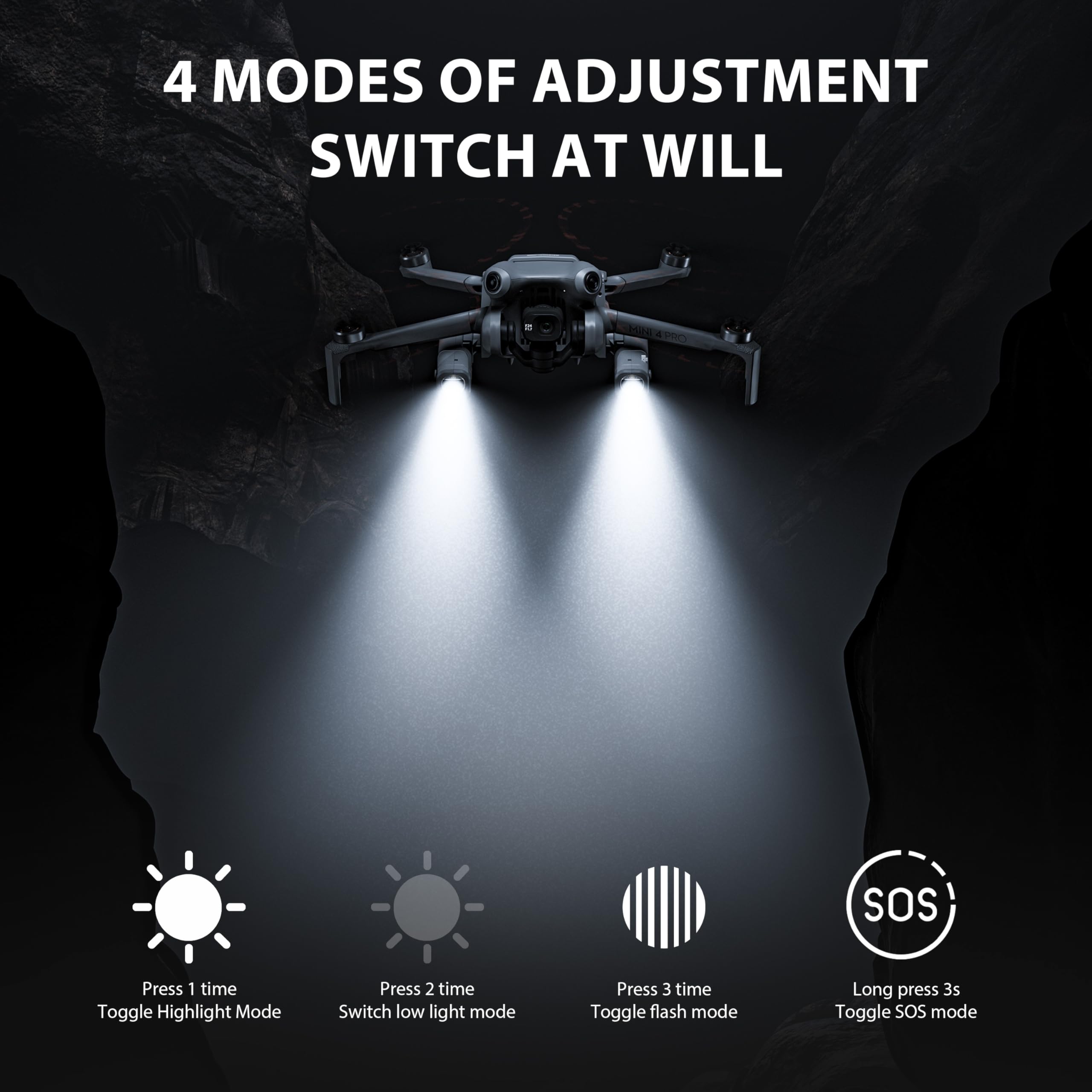 STARTRC Mini 4 Pro LED Lampka Nocna do Nawigacji, Reflektor z Uchwytem, Ochrona Przed Kolizją dla DJI Mini 4