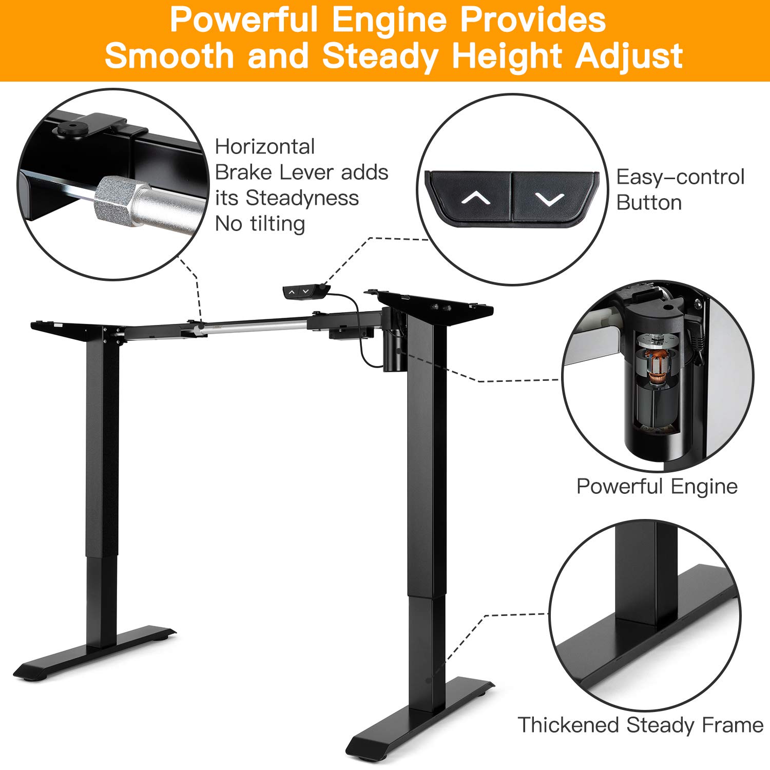 ErGear Electric Stand Desk Frame Adjustable Height Desk Legs