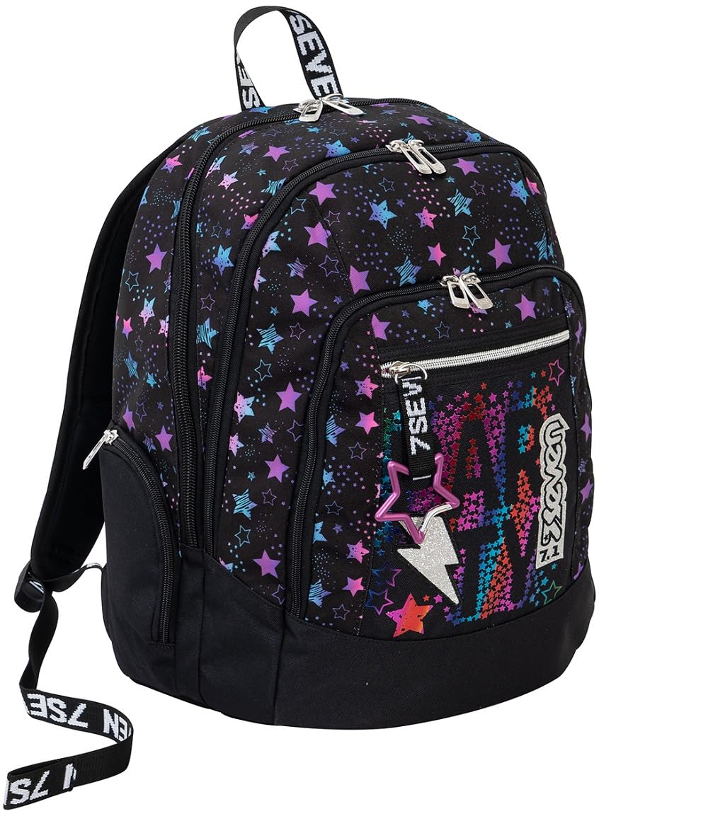 Seven Zaino Advanced, Doppio Scomparto, Tasca porta pc, Tasche multifunzione, Scuola e tempo libero, Bambini e ragazzi