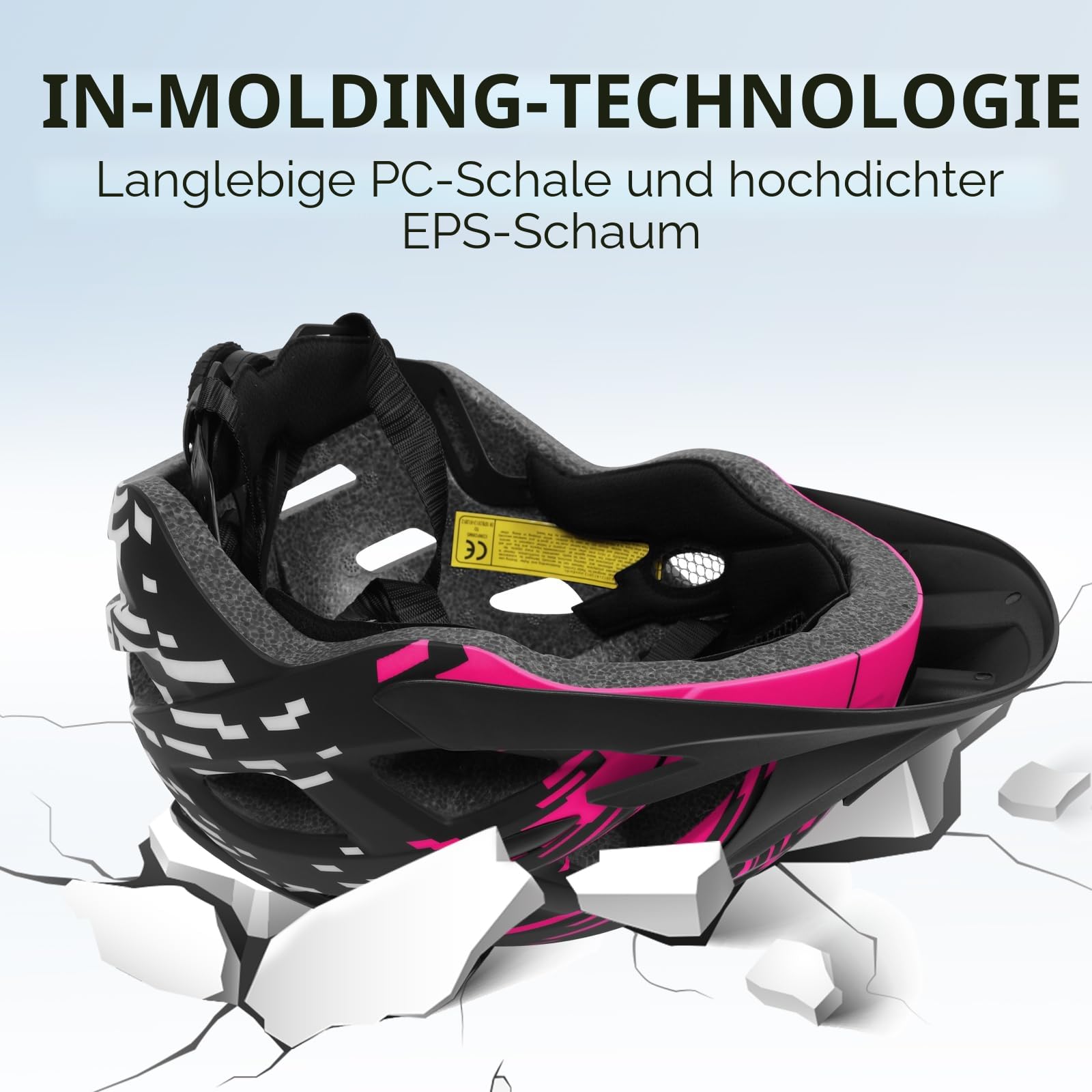Fahrradhelm Erwachsene mit Visier und LED, 21 Belüftungsöffnungen, Fahrradhelm Damen, Mountain- und Rennradhelm für Herren und Damen, verstellbare Größe 57–61 cm