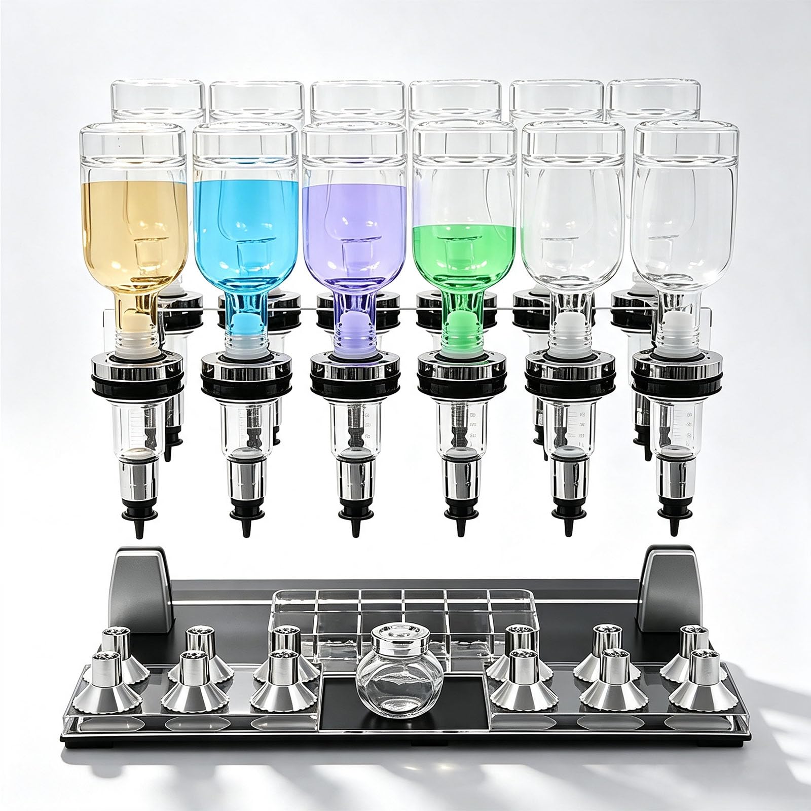 Kit Per Il Riempimento Manuale Di Profumi, Riempitrice Da Tavolo Per Liquidi Con Flaconi In Vetro Da 200 Ml, Dispenser A Flusso Regolabile, Coppette Per Test Di Profumo E Supporto Per Tester Di