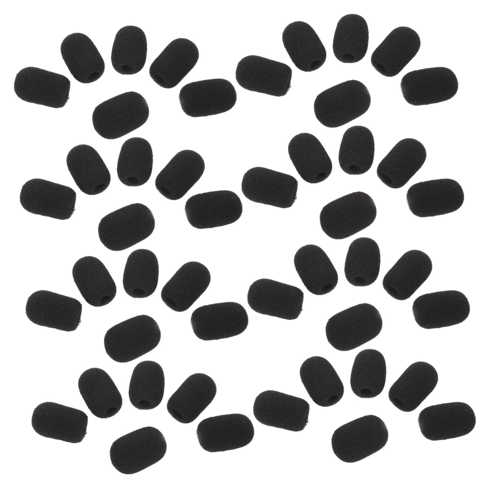 UPKOCH 60 Pièces Lot de Bonnettes Mousse Noires pour Microphone Lavalier Mini Pare-vent Haute Densité pour Clarté Audio et Du Bruit Lors de Discours et Performances