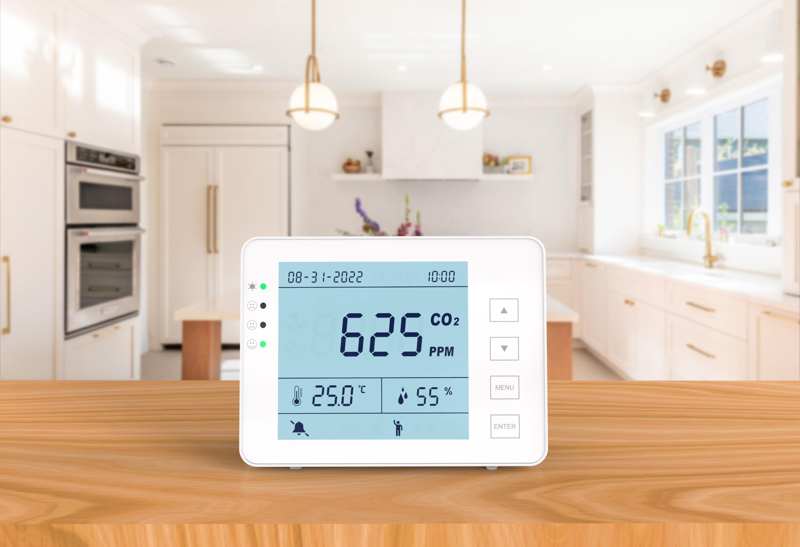 Detector 3 en 1 – Medidor CO2 Temperatura Humedad RH | Batería 10h | SA1300P | Sensor NDIR | Registrador de datos con alarma | para casa y ambientes interiores | Registrador de datos | Dióxido de