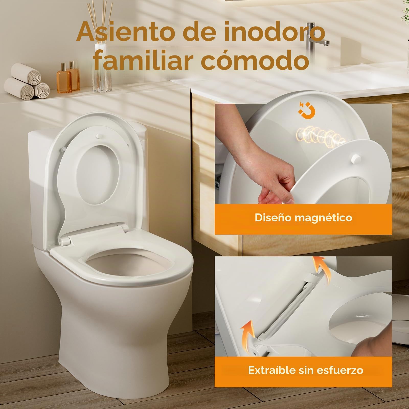 SAMODRA Tapa wc Universal Tapa Inodoro Universal Reductor wc Niños Asientos para inodoro Asientos para WC Toilet Seat Tapa de Inodoro Asiento de Inodoro (Forma D)