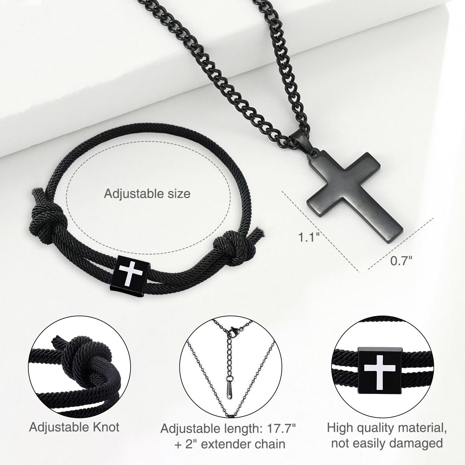 First Communion Gifts for Boys Catholic Set First Holy Communion Gifts with Cross Necklace Bracelets Bookmark Card for Ceremony Keepsake and Daily Faith Reminder