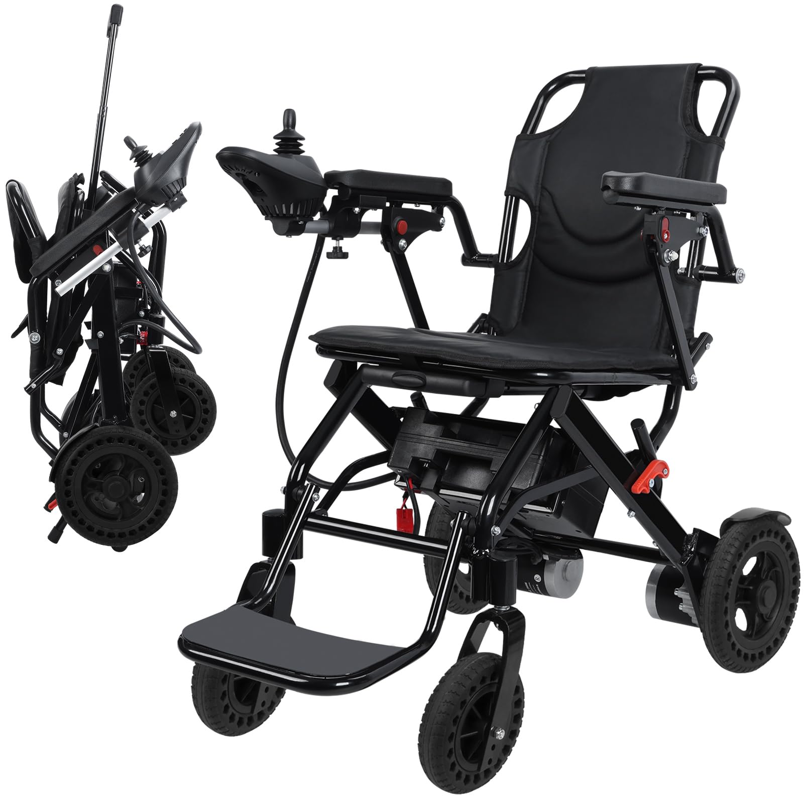 SXSLTSA Electric Wheelchair for Adults, Lightweight Folding Electric Wheelchairs, 500W Motorized Wheelchair with 12.5-Mile Range, Portable Mobility Wheel Chair for Travel & Daily