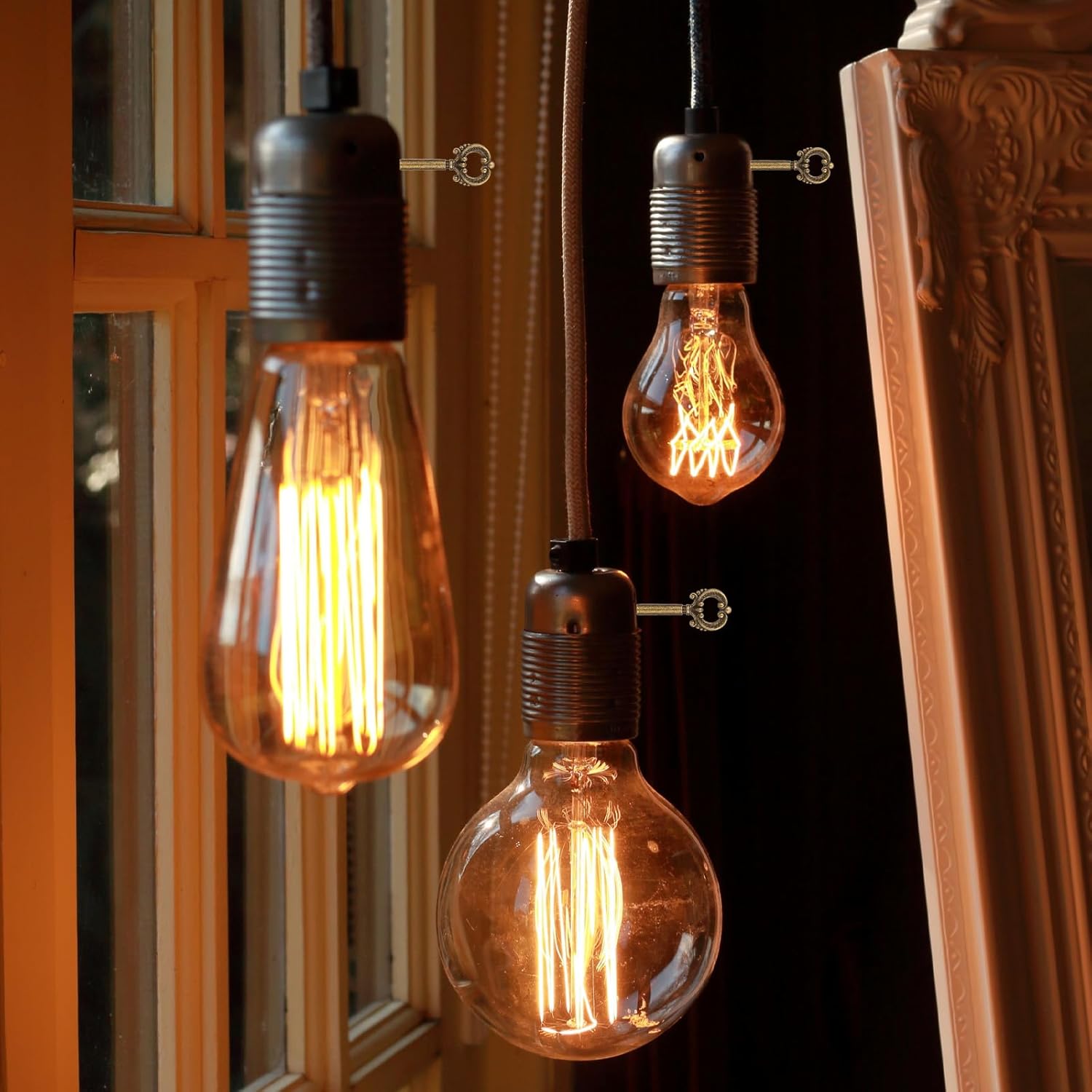 4 Pcs Lamp Turn On/Off Switch Knobs Replacement Lamp Turn Knob Lamp Switch Knob with Extensions, Lamp Switch Replacement Lamp Socket Key Switch Turn Knobs for Lamp Socket (Bronze)