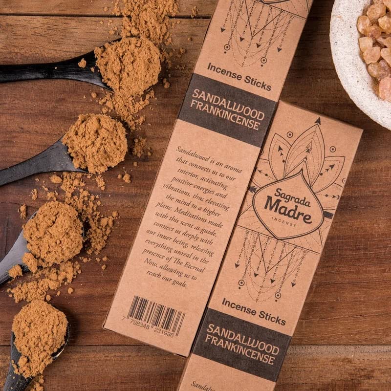 Sandalwood Amber Resin Incense Sticks - 40 x 9 pollici, Bastoncini Thicci e Naturali | Aromi Resinosi Caldi - Profumo Dolce per Equilibrare l'Energia
