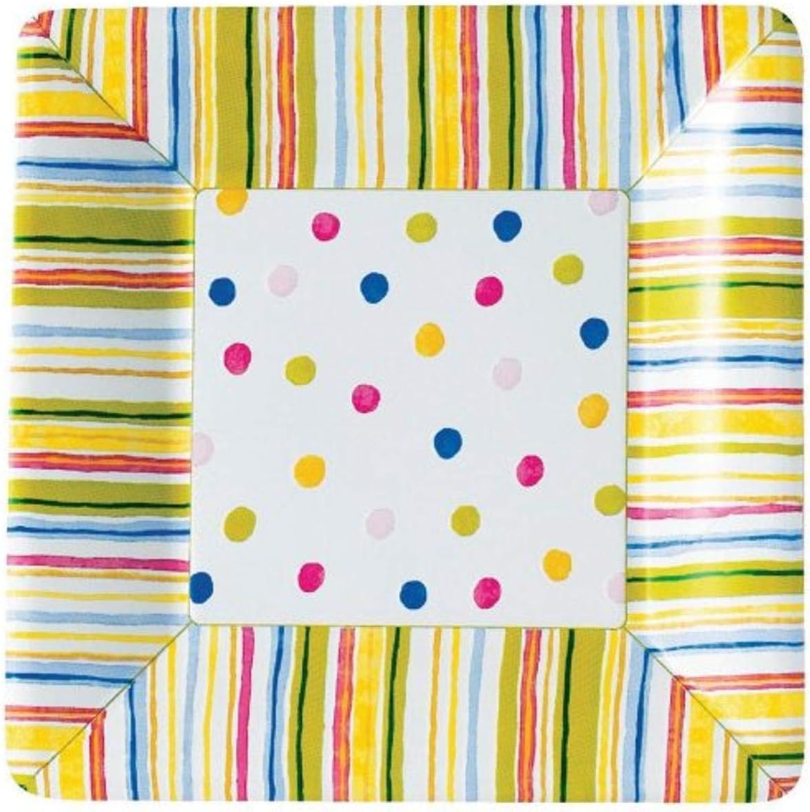Ideal Home Range 8 Count Boston International Square Paper Dessert Plates, Smart Dots