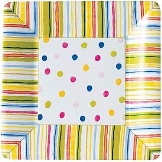 Ideal Home Range 8 Count Boston International Square Paper Dessert Plates, Smart Dots