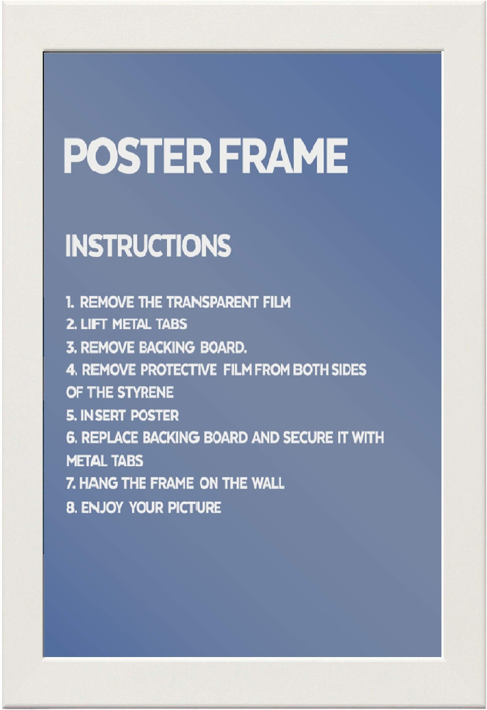 White Maxi Poster Frame,Size 61cm x 91.5cm, (36 X 24Inch)