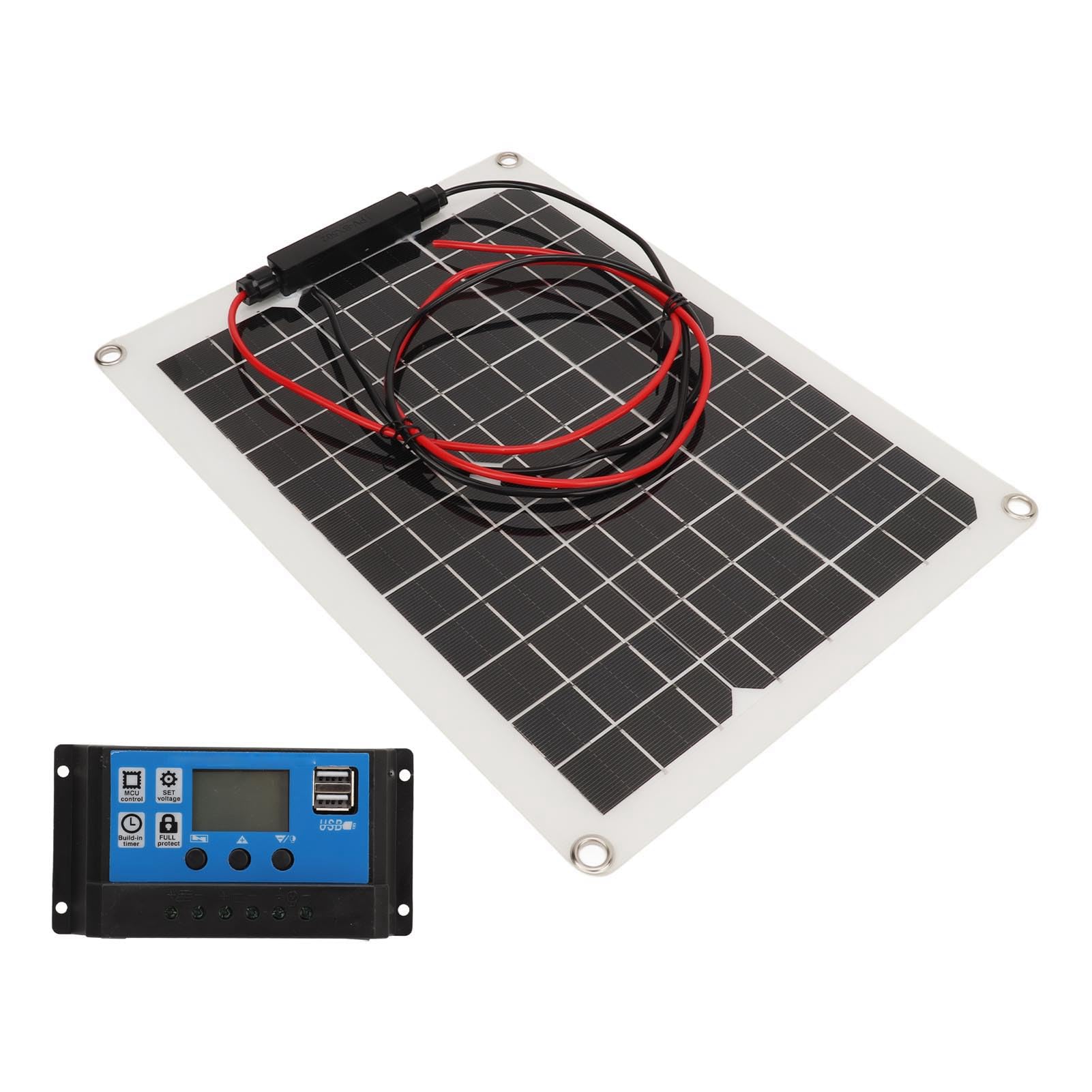 Pannelli Solari, Caricatore Solare Kit di Pannello Solare Pannello Solare Ad Alta Efficienza e Controller del Caricatore Solare 300W DC 12V 24V 50A IP67 per