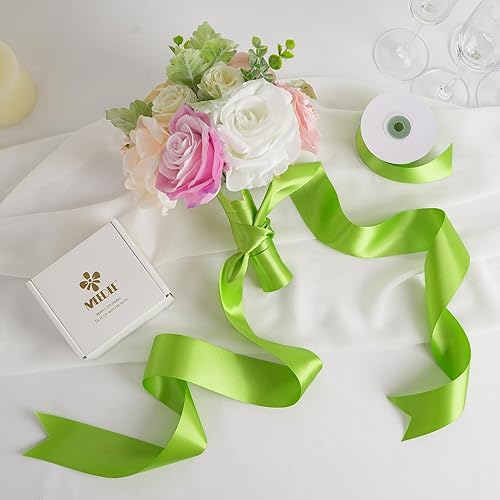 Vista 1071 de MEEDEE Orange Satin Ribbon - 1.5 inch Double Faced Satin Ribbon, 50 Yards - Neon Tangerine - For Christmas, Thanksgiving, Halloween, Weddings