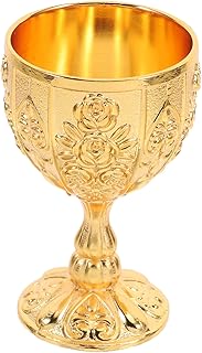 Garneck Vintage Brass Wine Goblet Medieval Chalice Goblet Drinking Cup Glass Renaissance Wedding Anniversary Novelty Ceremonial Drinkware Xmas Party Favors