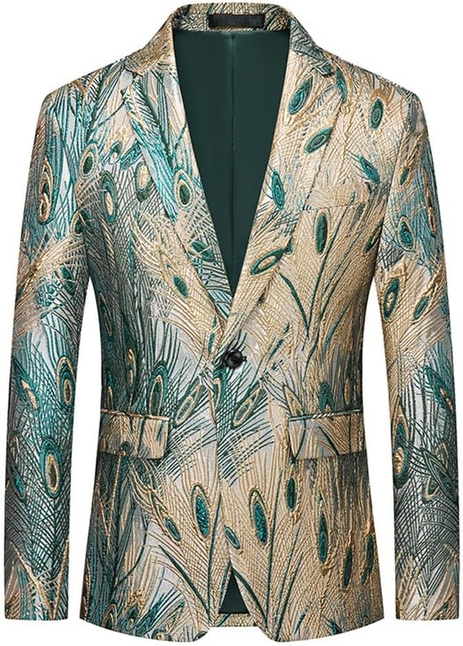 Fall and Winter Men's Suit Jacket Casual Suit Top Coat Jacket(X-Large)