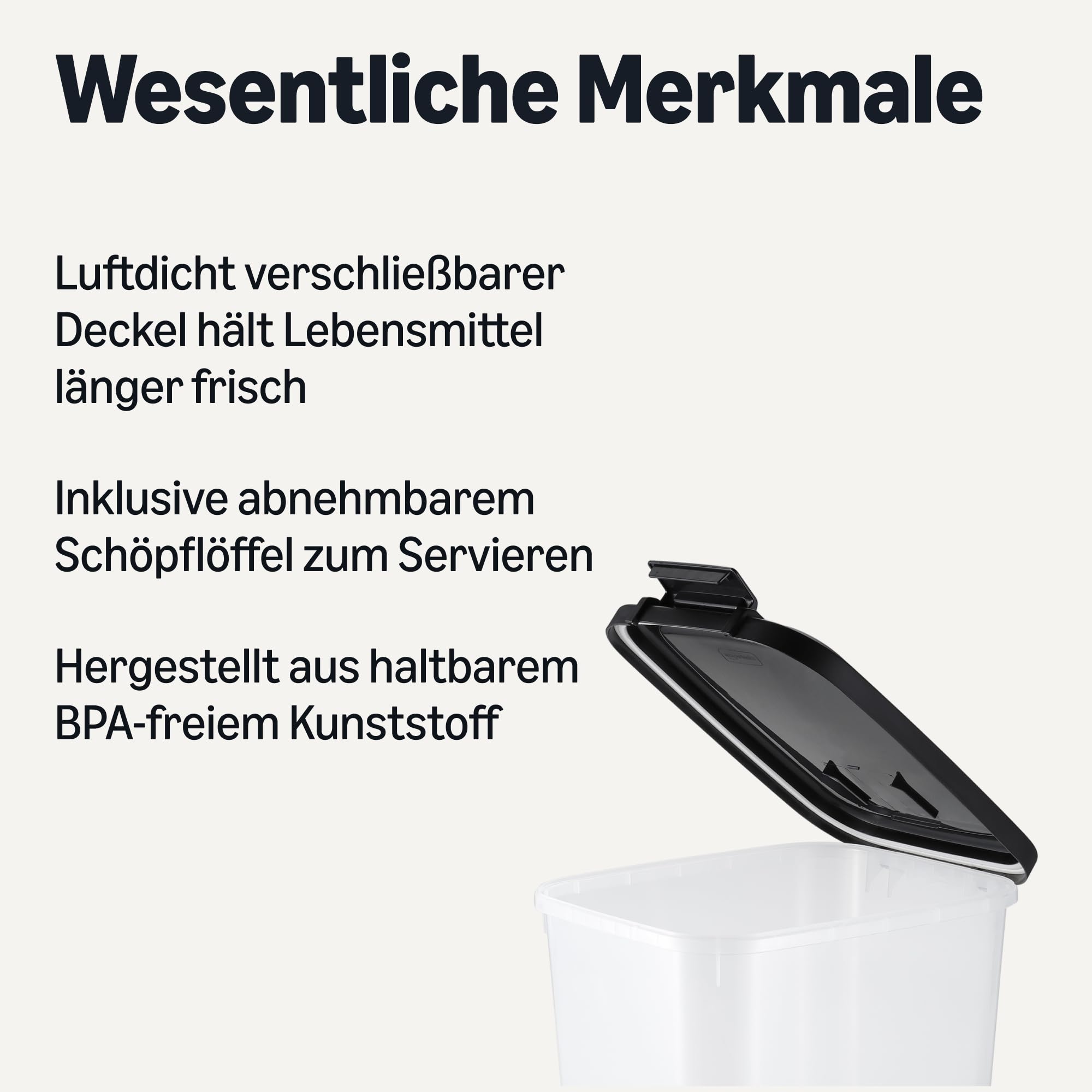 Amazon Basics Tierfutterbehälter für, 15.8 kg,Transparent und Schwarz