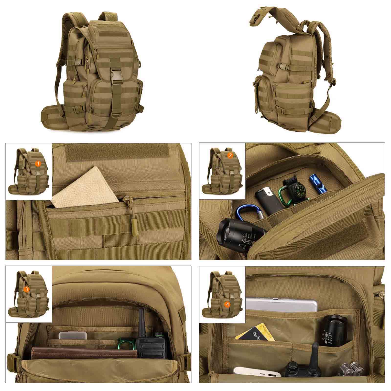 Molle, taktyczny, 50 l, wodoszczelny, wojskowy, plecak turystyczny, męski na wędrówki, trekking, podróż, ergonomiczny, odporny na kradzieżą