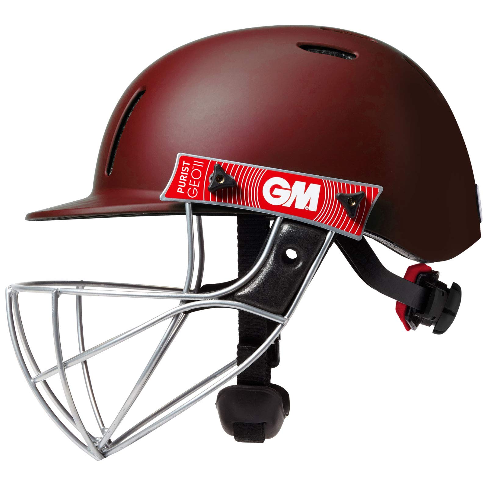 Gunn & Moore Purist GEO II Junior Cricket Helmet - Maroon - Junior