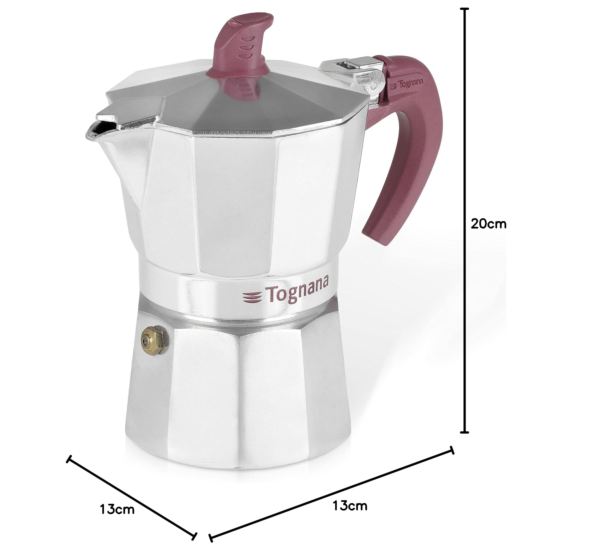 Tognana Extra Style, Caffettiera Moka, 6 Tazze, Alluminio, Grigio