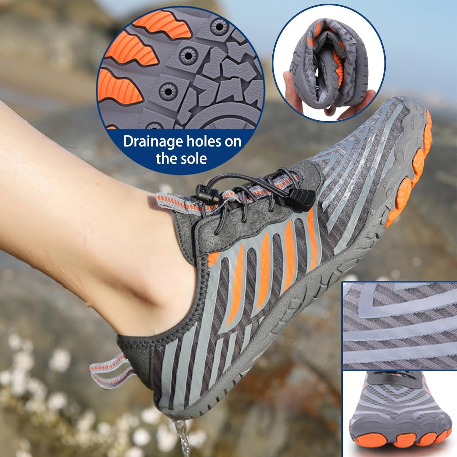 Grounded Footwear for Women Men, Grounded Barefoot Grounded Footwear, Comfortable Lightweight Non-Slip Barefoot Shoes Neuropathy Shoes(Blue,11 Women/9 Men)