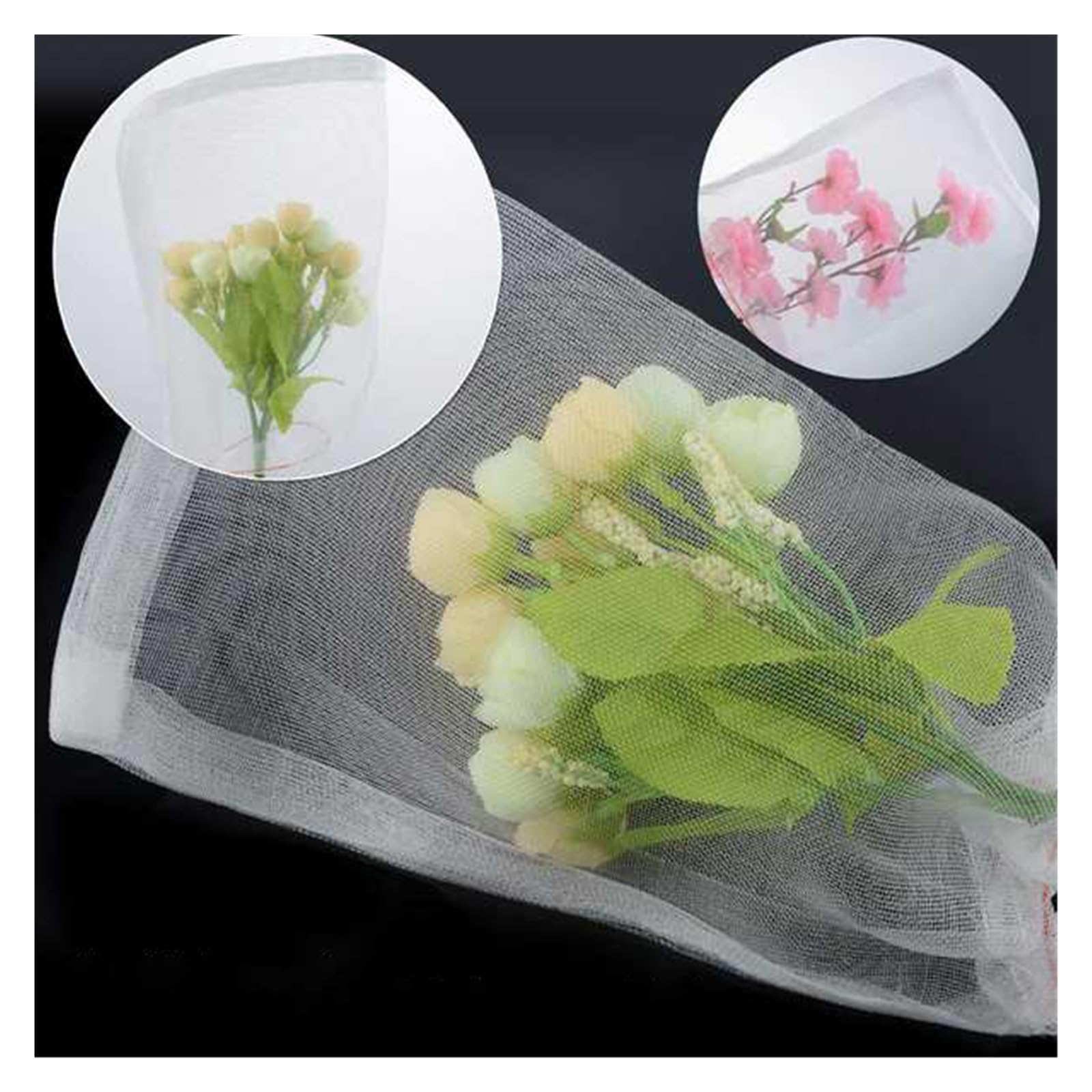 100 Uds Bolsa de Malla de UVA for Frutas y Verduras Bolsa multifunción Bolsas de protección de Frutas Reutilizables(30 x 20 cm)