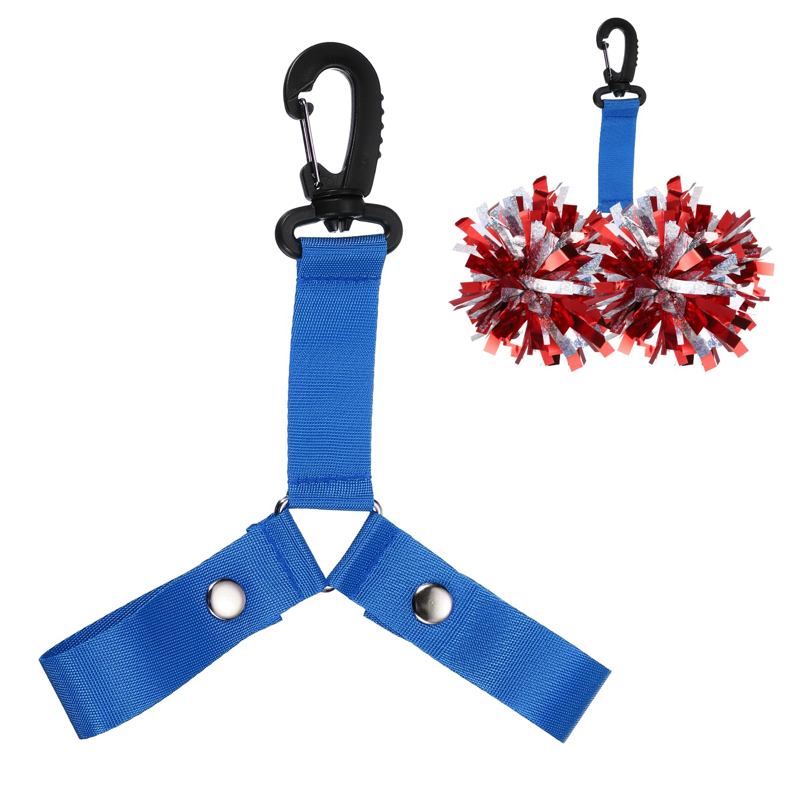 YELARXI Pom Pom Holder Hanger with Snap Button, Cheerleading Backpack Cheerleader Team Tags Strap Accessories 1Pcs & Dark Blue-Fit (Essential Cheer Bag Accessories/Dance/Sport Squad)