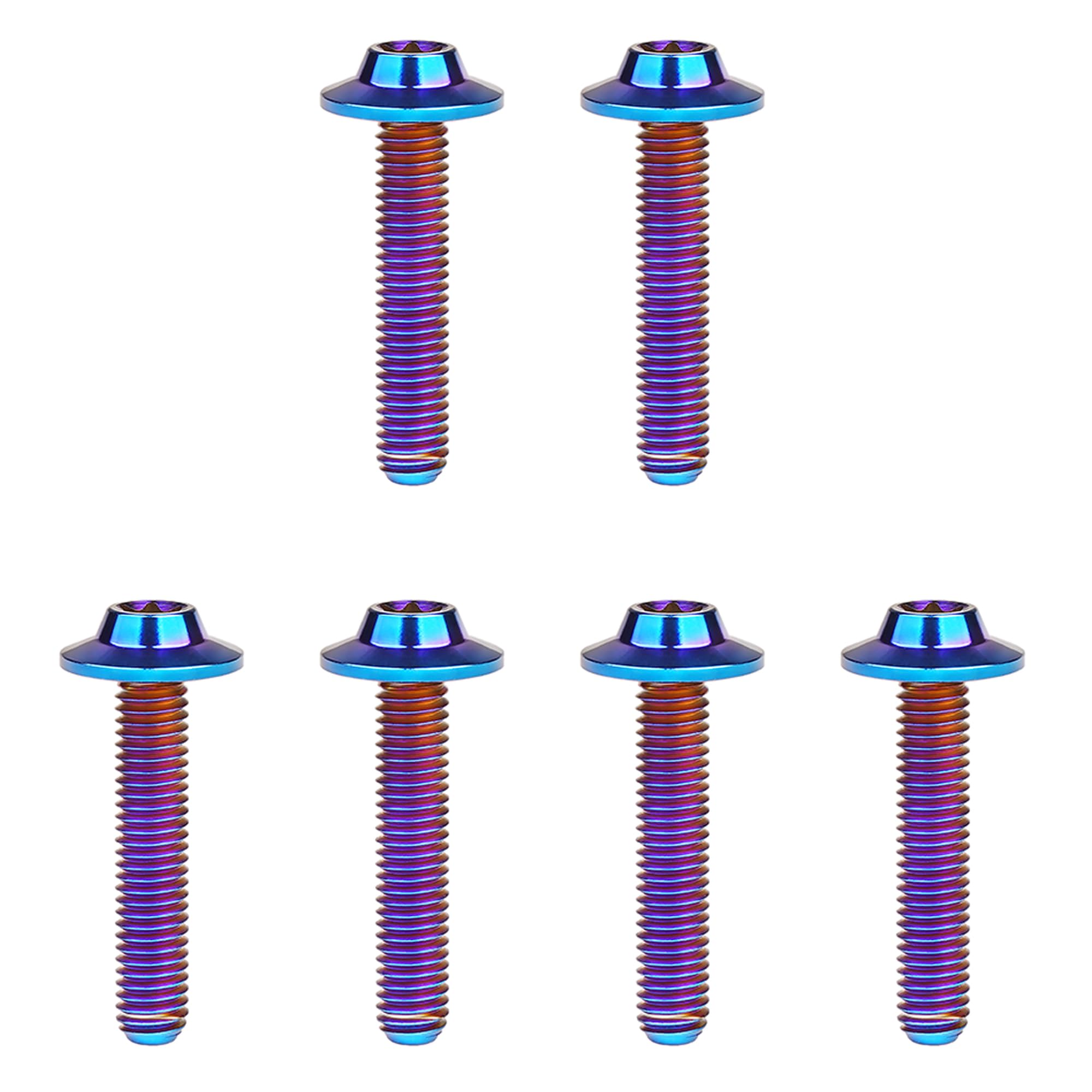 DWAMMEBRS Bolt M5 M6x10 12 15 20 25 30 35mm T25 T30 Torx Head Screw Pack of 6(Burnt Blue,M5x25mm)