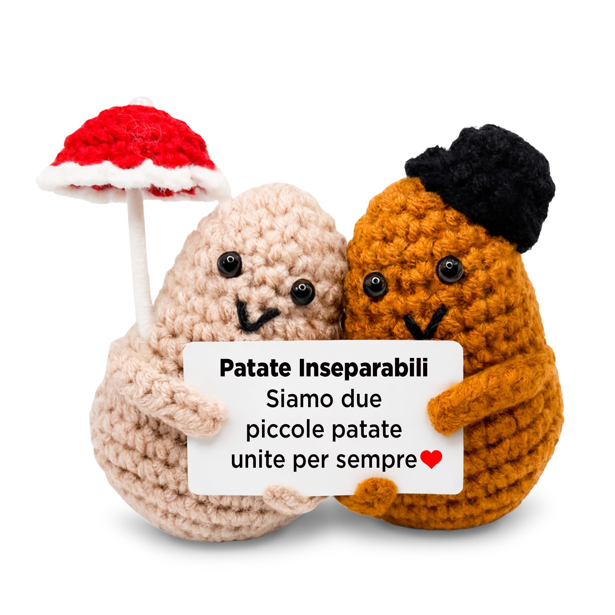 BigDaddy Patate Inseparabili - Peluche Patate Innamorate Unite per Sempre - Regali Coppia Originali - Perfetto per San Valentino, Anniversario Fidanzamento, Regalo Fidanzato e Fidanzata
