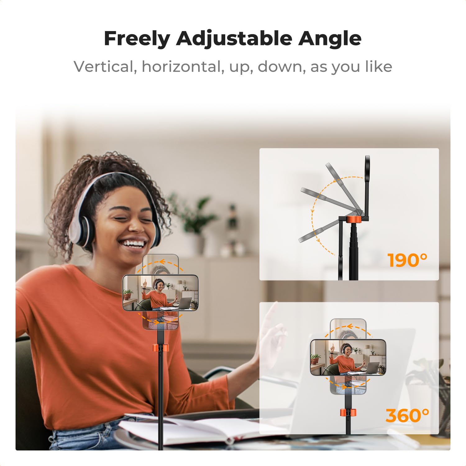 K&F CONCEPT 180cm Treppiede Mag-safe, Leggero Selfie Stick Mag-safe con Telecomando Bluetooth. Struttura in Alluminio, a 3 Assi per Vlog, Compatibile con iPhone 17 16 15 14 Pro e Pro Max e Android