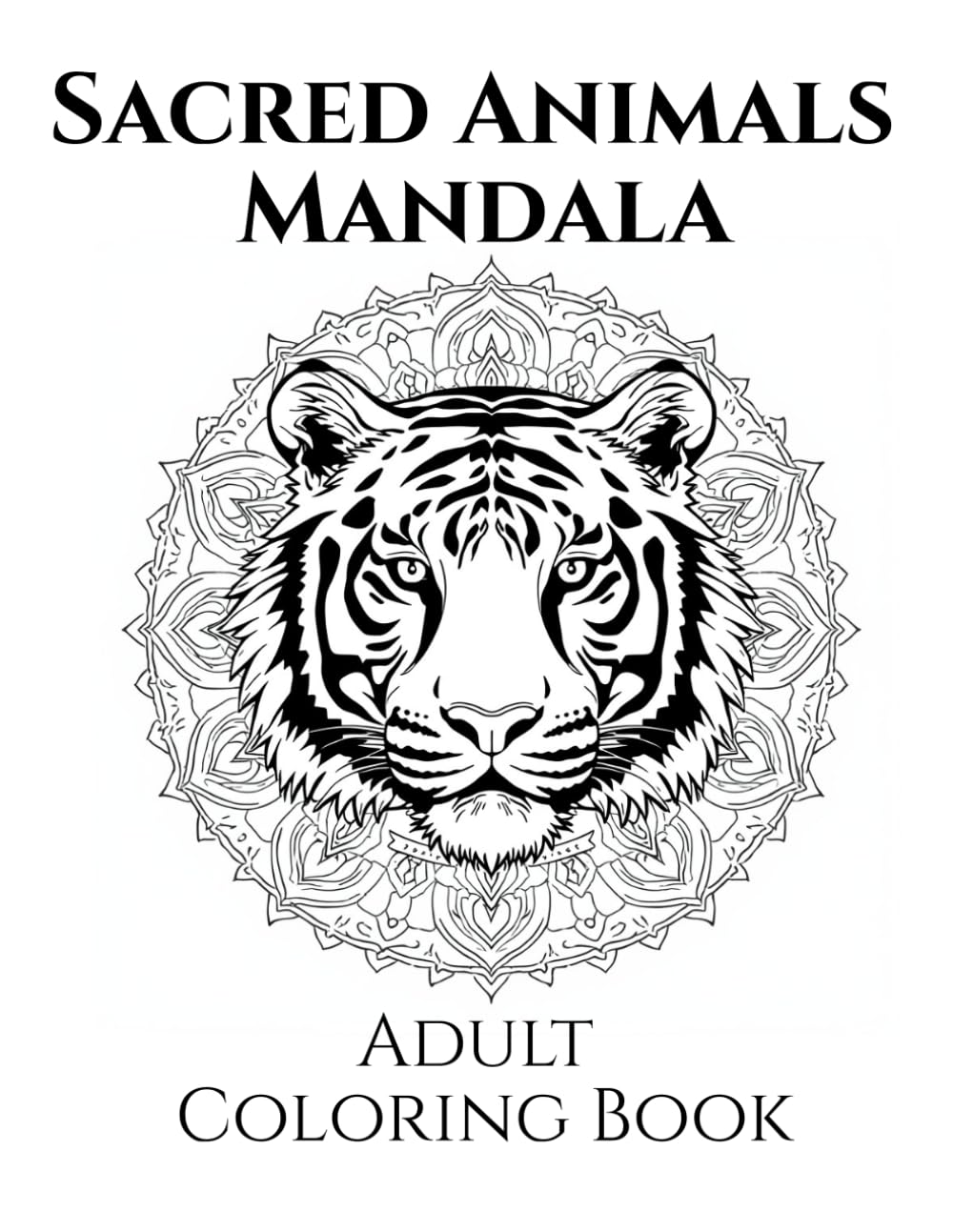 SACRED ANIMALS MANDALA ADULT COLORING BOOK
