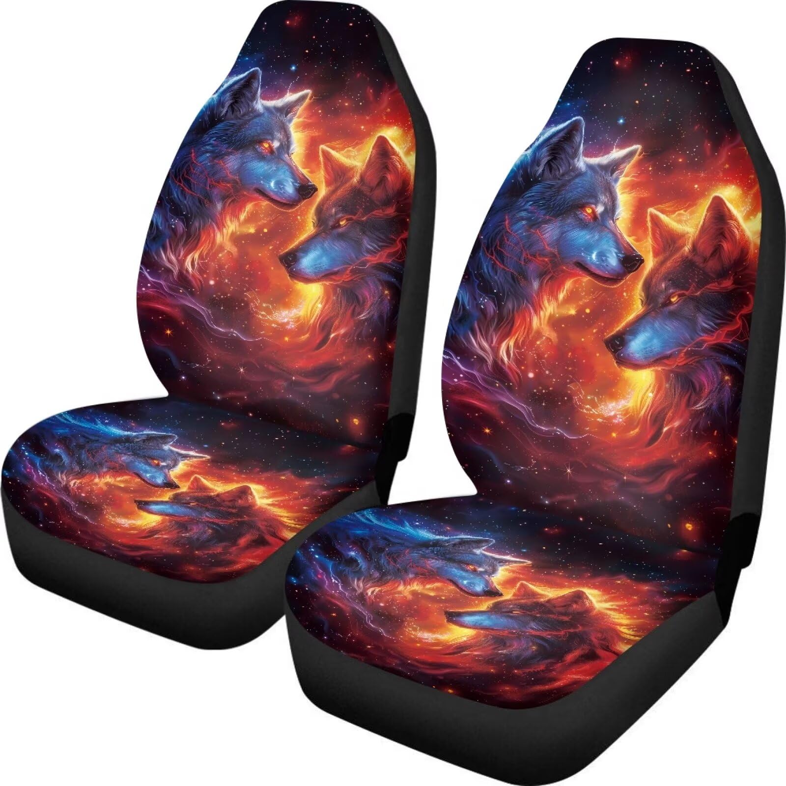 Showudesigns Universal Car Seat Cover Full Set Flower Bee Print Front Seat Covers 2 pc Protector Car Mat Covers, Fit Most Vehicle, Cars, Sedan, Truck, SUV, Van Yellow — view 34